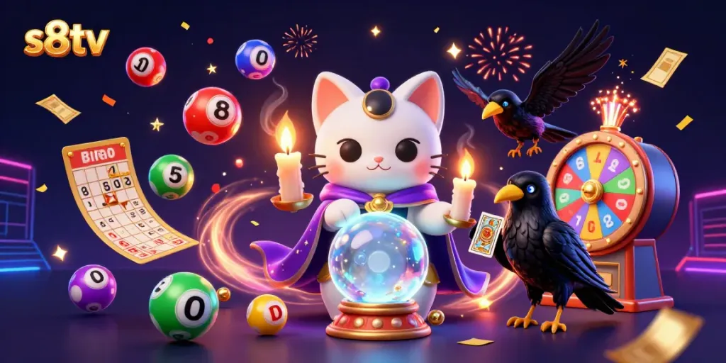 Experience thrilling gaming at s8tv with vibrant lottery elements and mystical characters.