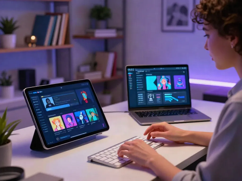 Engaging workspace for NSFW AI chats showing colorful avatars and interactive AI interface.