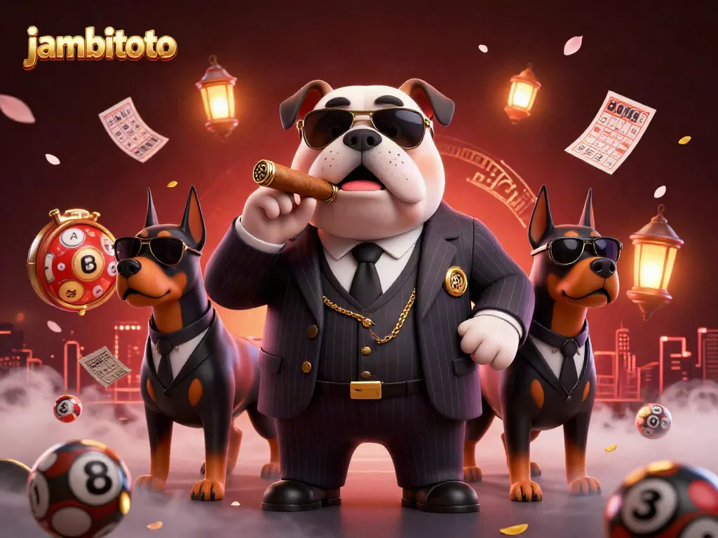 Experience thrilling lottery draws with jambitoto's dynamic, colorful 3D casino scene featuring captivating characters.