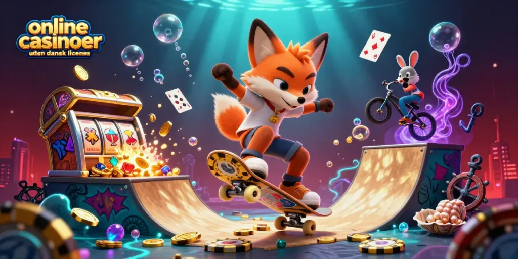 Experience fun gaming at online casinoer uden dansk licens with vibrant characters and lively casino elements.