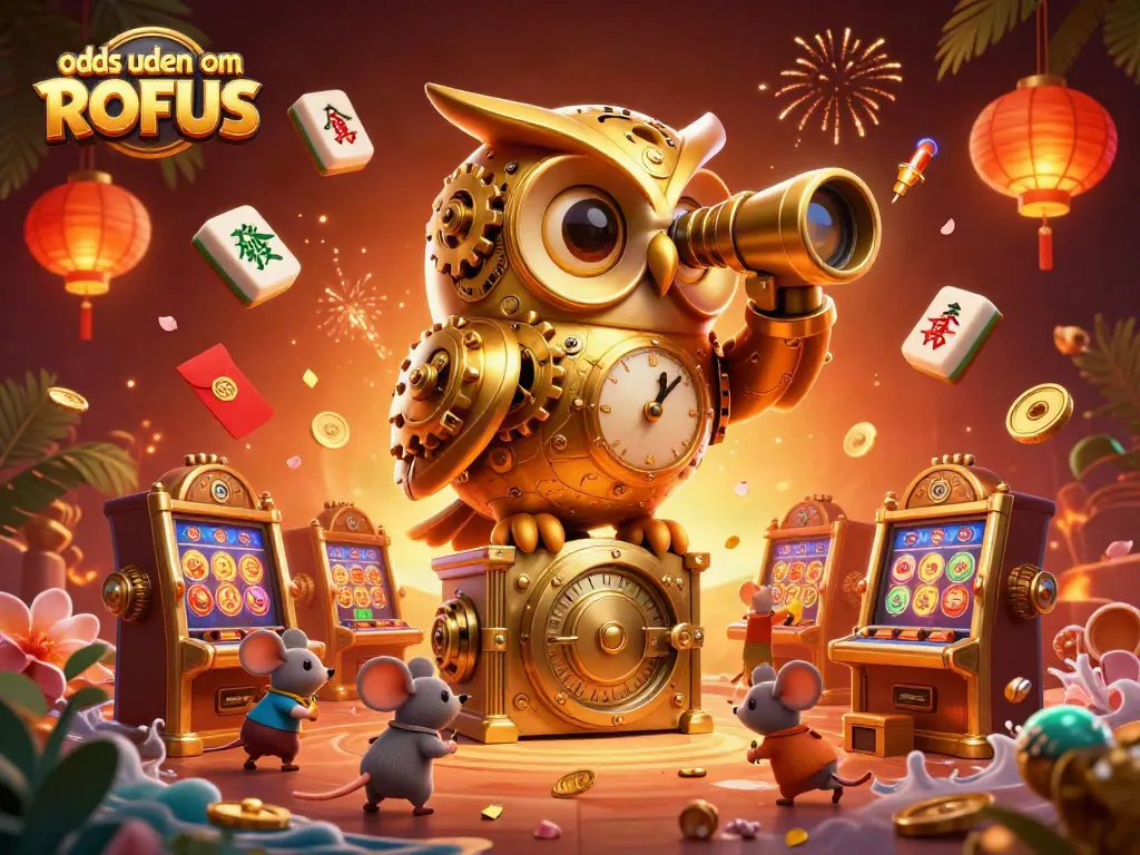 Experience the thrill of betting at odds uden om ROFUS with a dynamic casino scene featuring animated characters and vibrant elements.